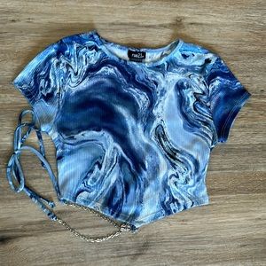 Rue21 Crop Top with Wrap Around Chain XS